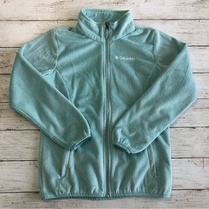 COLUMBIA Sportswear Company Girl  Turquoise Full Zip Fleece Jacket Size M(10-12)